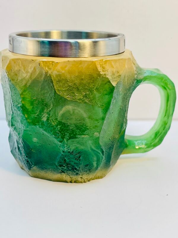 Green Mineral Crystal Coffee Mug glowing