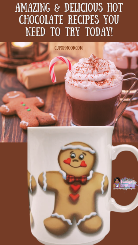 Hot chocolate recipe in a gingerbread character mug