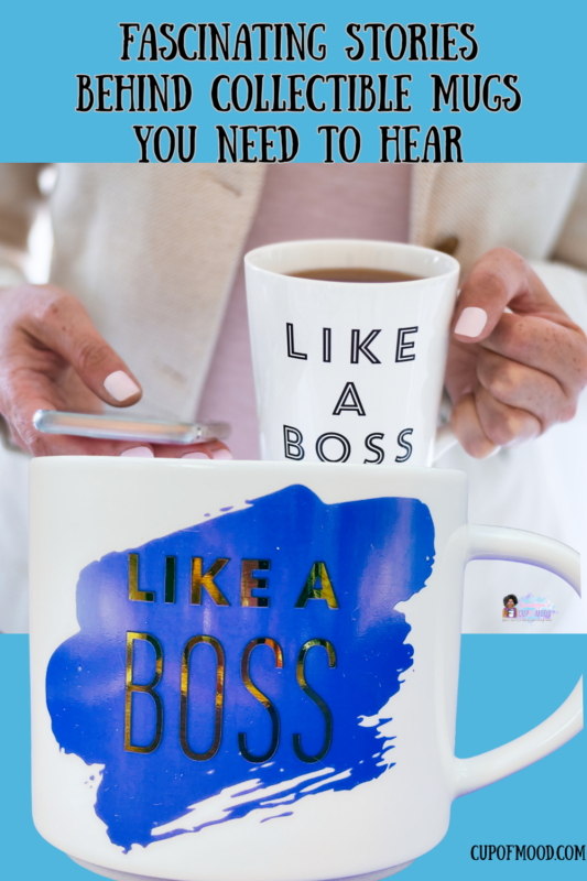 Bold graphic collectible mug with expressive lettering