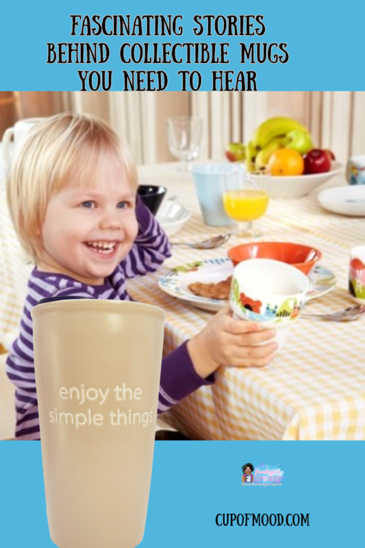 Child enjoying a drink from a meaningful collectible mug