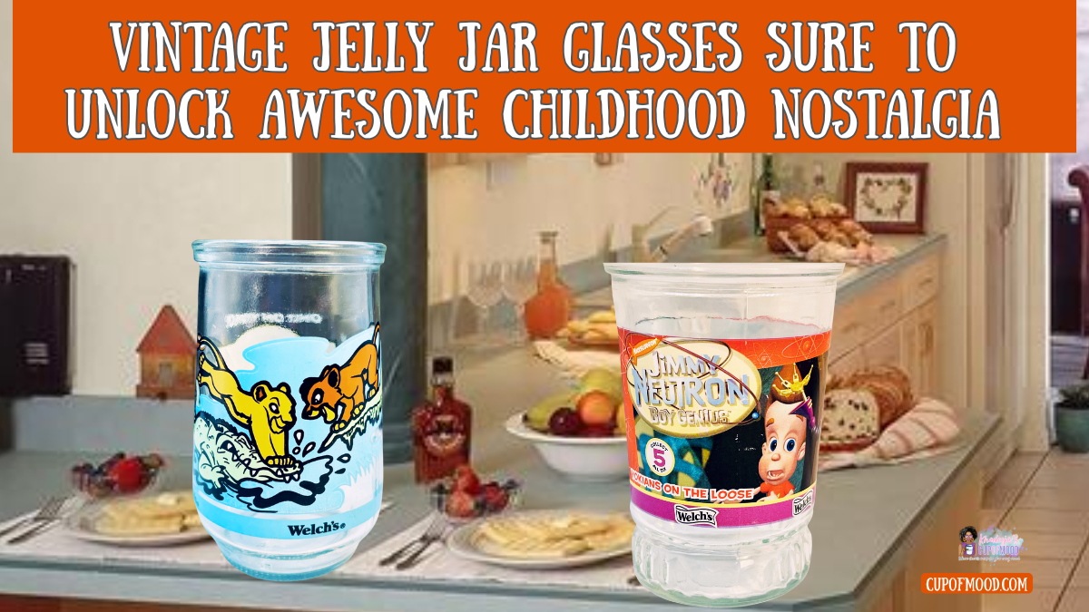 vintage jelly jar glasses with pancakes nostalgic breakfast