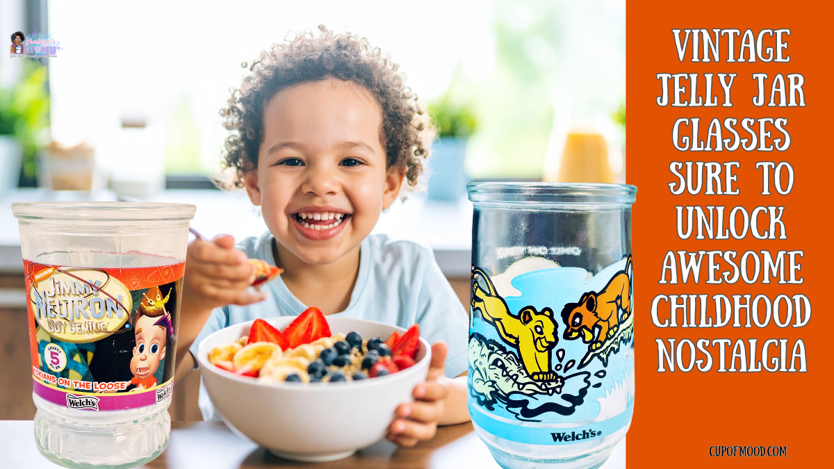 vintage jelly jar glasses for nostalgic breakfast