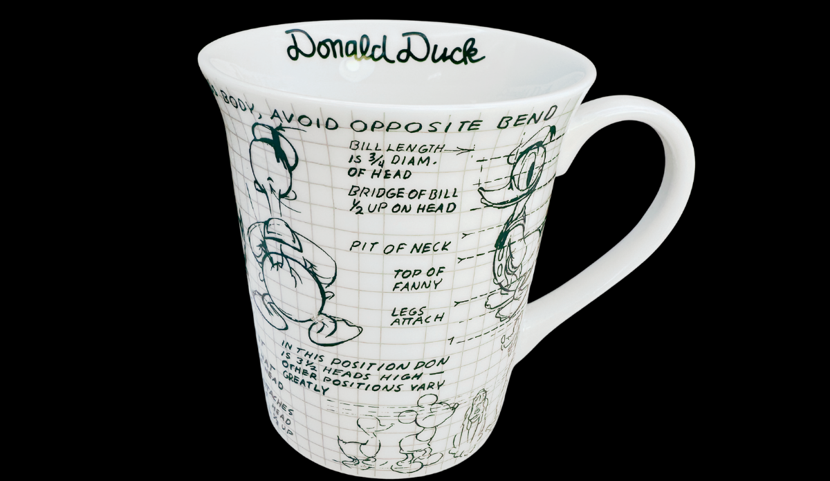 Disney Sketchbook Donald Mug top view showing clean interior