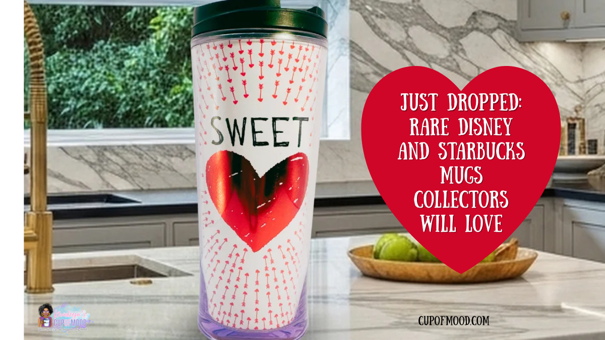 rare Disney and Starbucks mugs integrated into everyday beverage routines