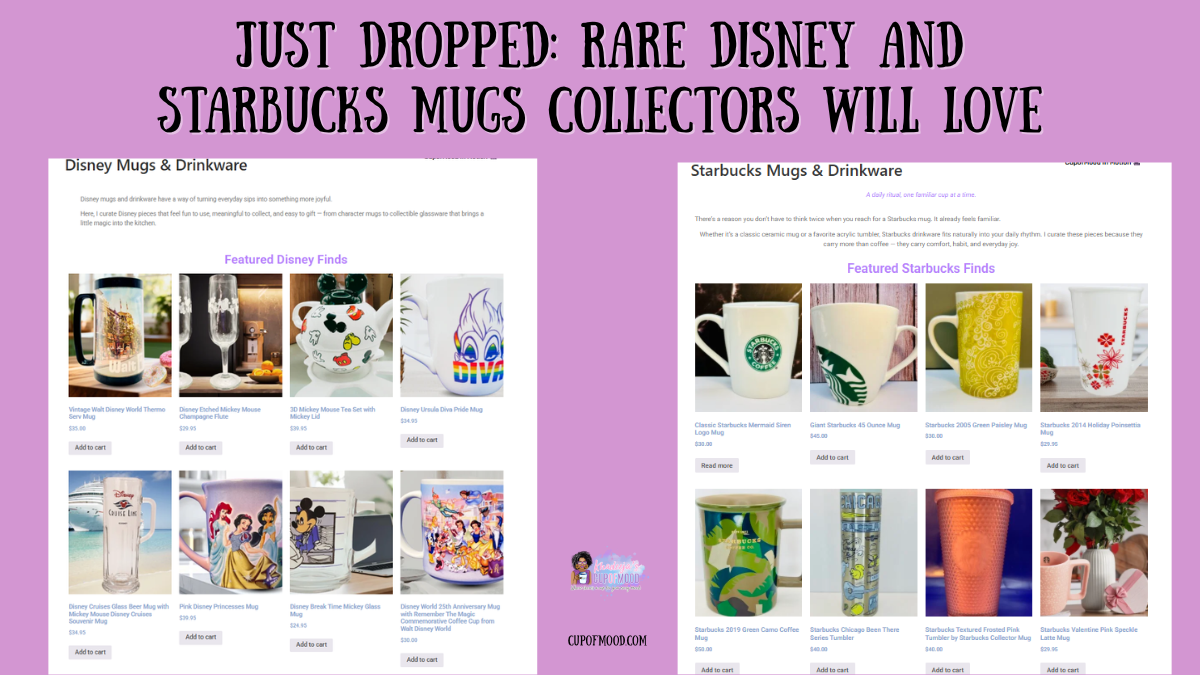 shop rare Disney and Starbucks mugs by brand on CupofMood