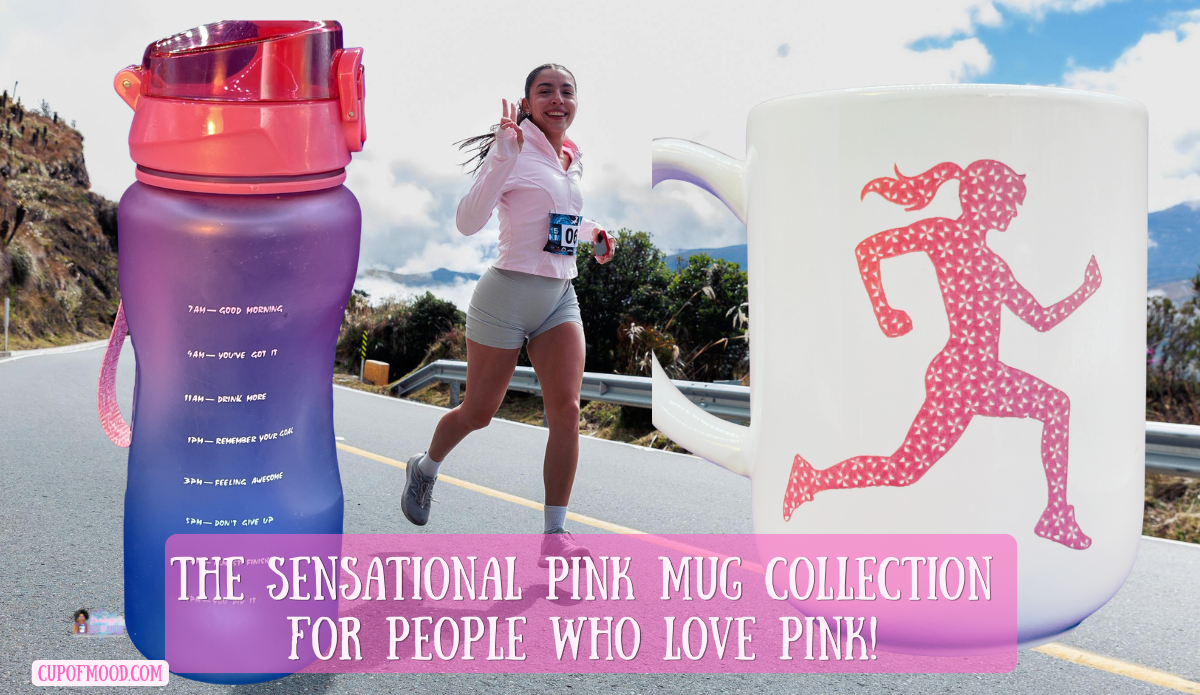 pink coffee mug for morning motivation runner mug for women pink mug workout routine