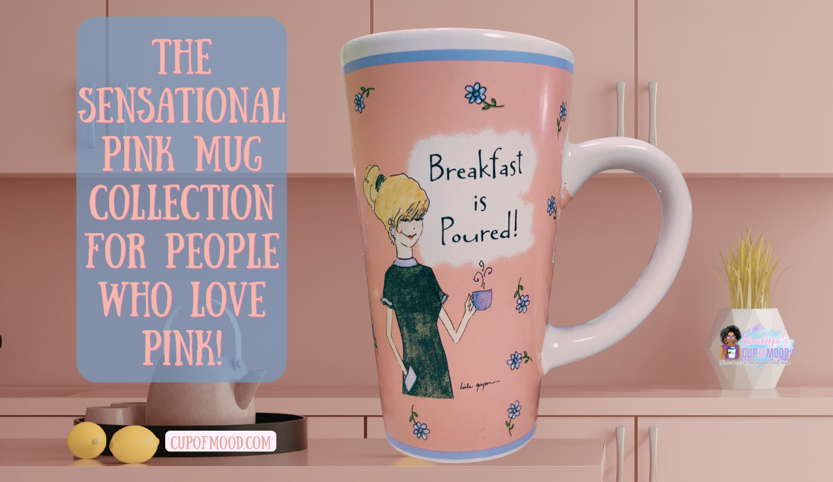 pink breakfast coffee mug cute pink coffee cup breakfast is poured mug