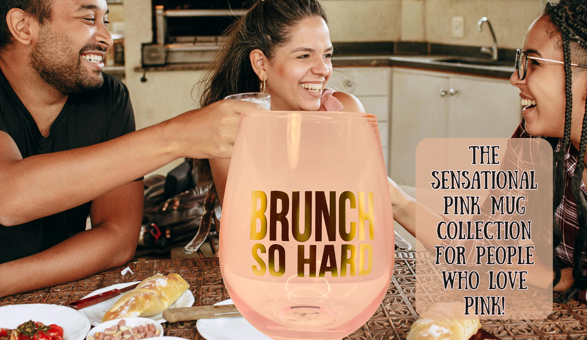 pink brunch wine glass brunch so hard pink drinkware friends brunch lifestyle pink mugs collection