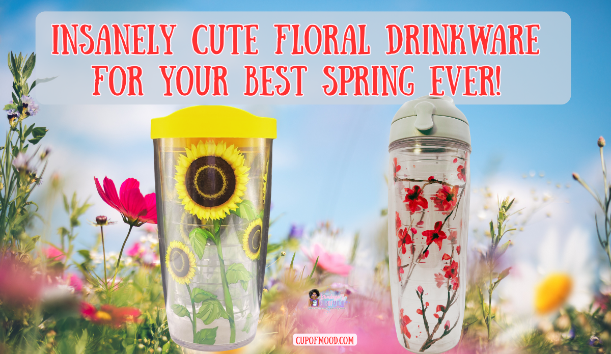 floral drinkware tervis tumblers with sunflower and cherry blossom flower designs