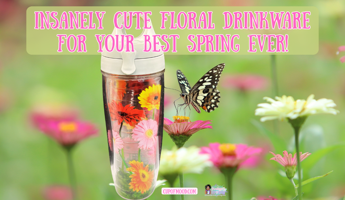floral drinkware zinnia tervis tumbler with butterfly and colorful flowers