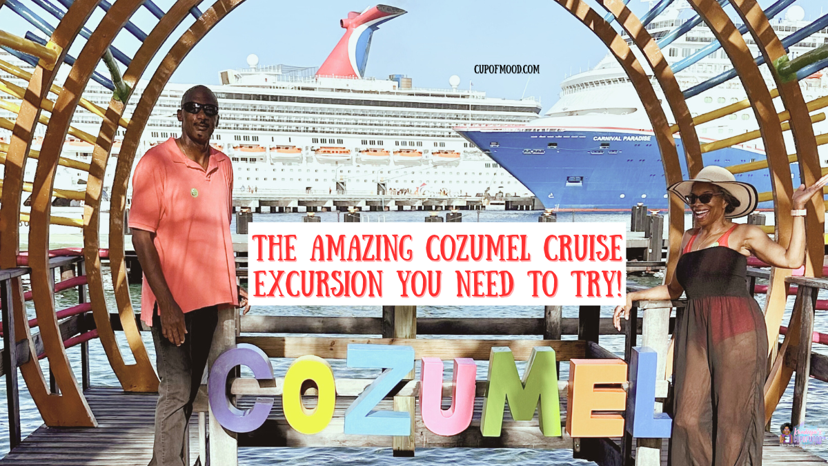 Cozumel cruise excursion photo in front of Carnival cruise ships at Cozumel port