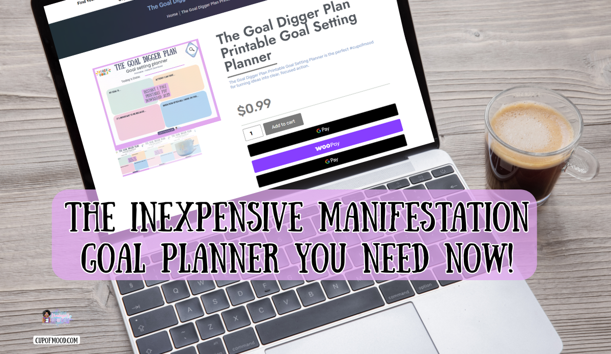 goal digger planner product page showing printable download for goal setting
