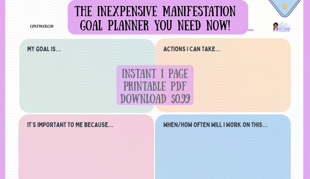 manifestation goal planner printable layout for setting clear daily goals