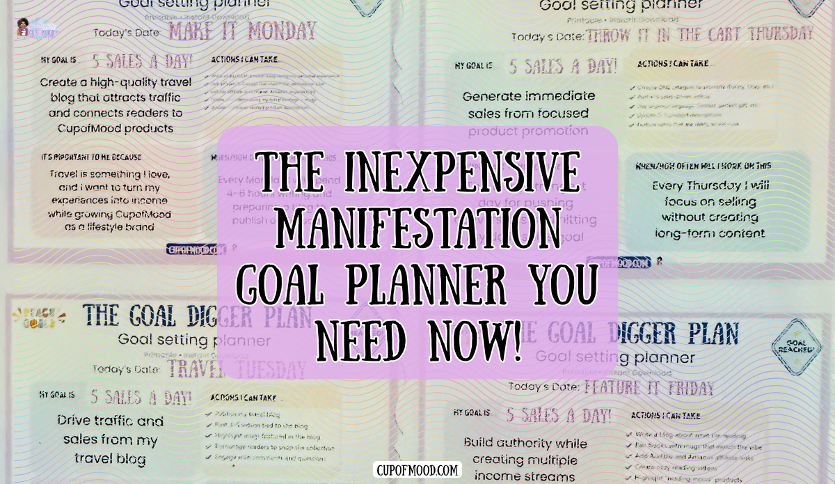 weekly manifestation planner system with daily action steps for consistent goal tracking