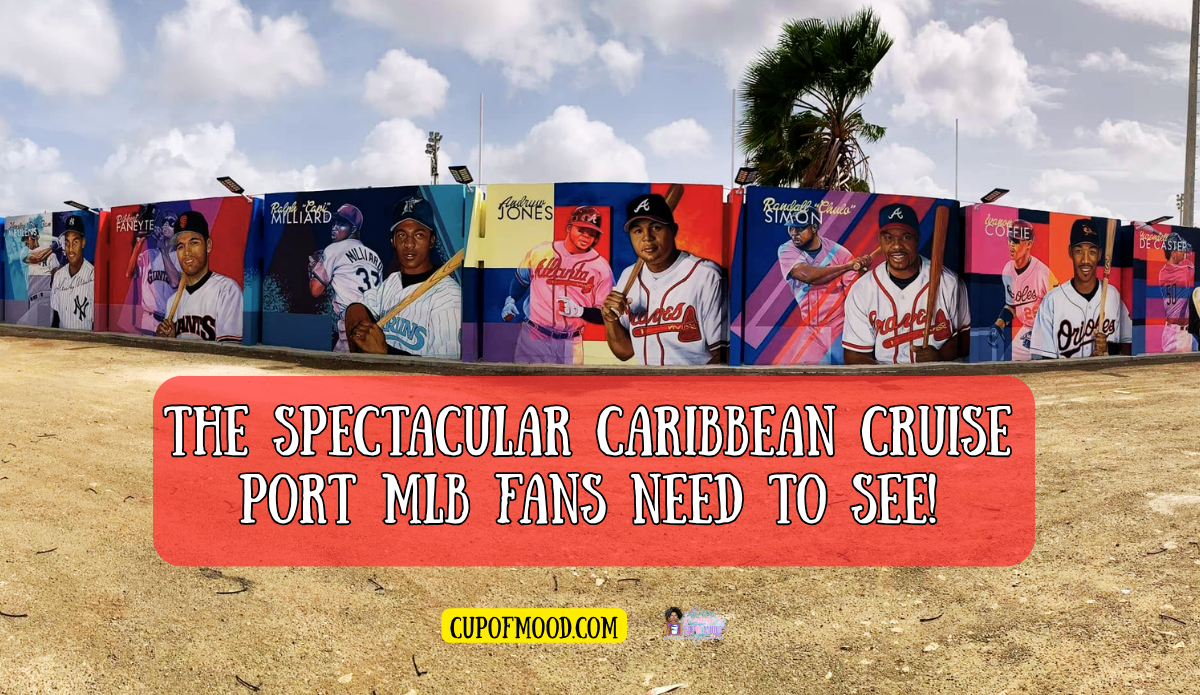 Caribbean Cruise Port Curacao baseball wall of fame murals at Johnny Vrutaal Stadium