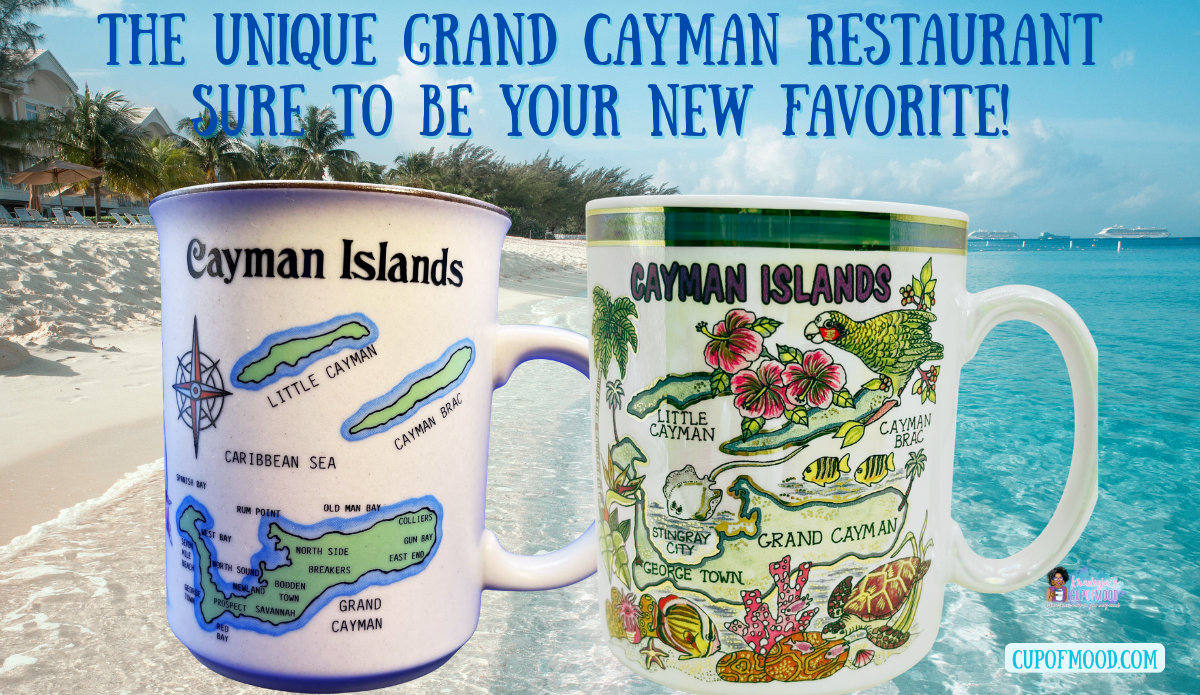 Cayman Islands souvenir mugs beach ocean background