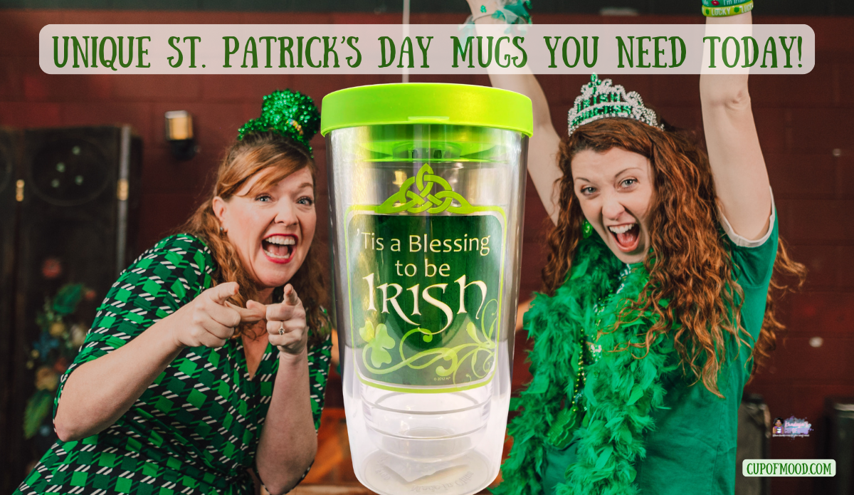Blessing Be Irish tumbler travel cup featured in unique St. Patrick’s Day mugs collection