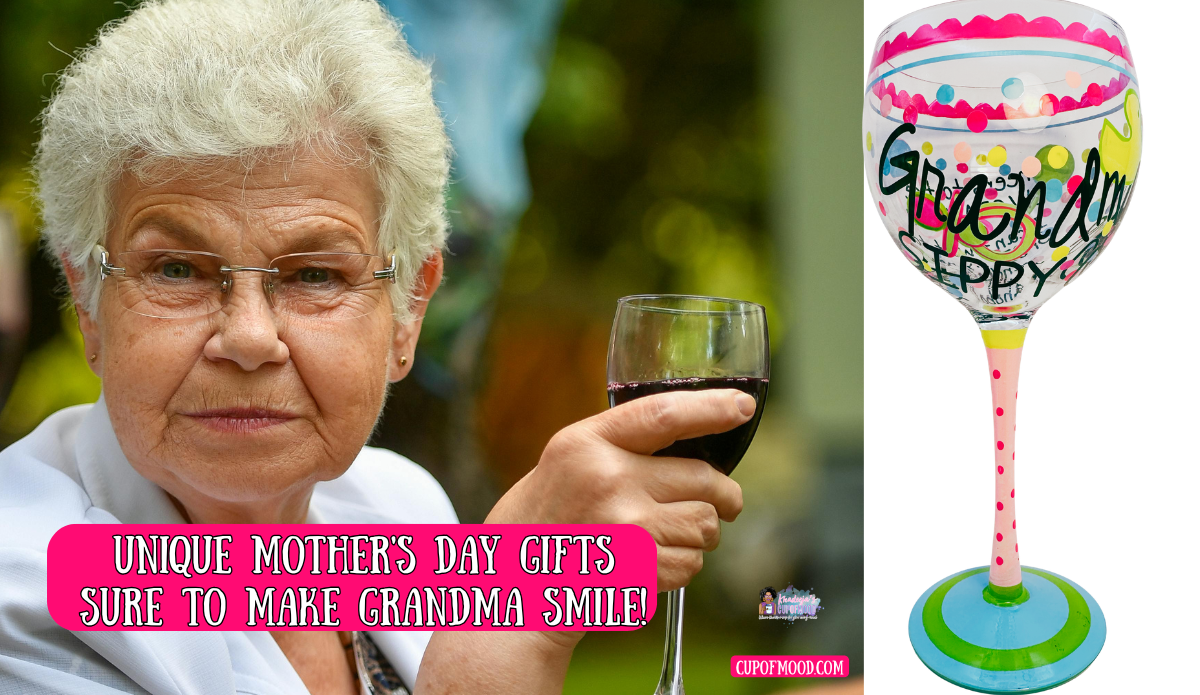unique Mother’s Day gifts for grandma grandma’s sippy cup wine glass with grandmother drinking wine