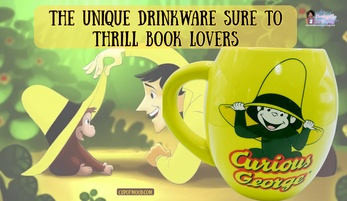 curious george yellow book themed mug playful nostalgic reading design
