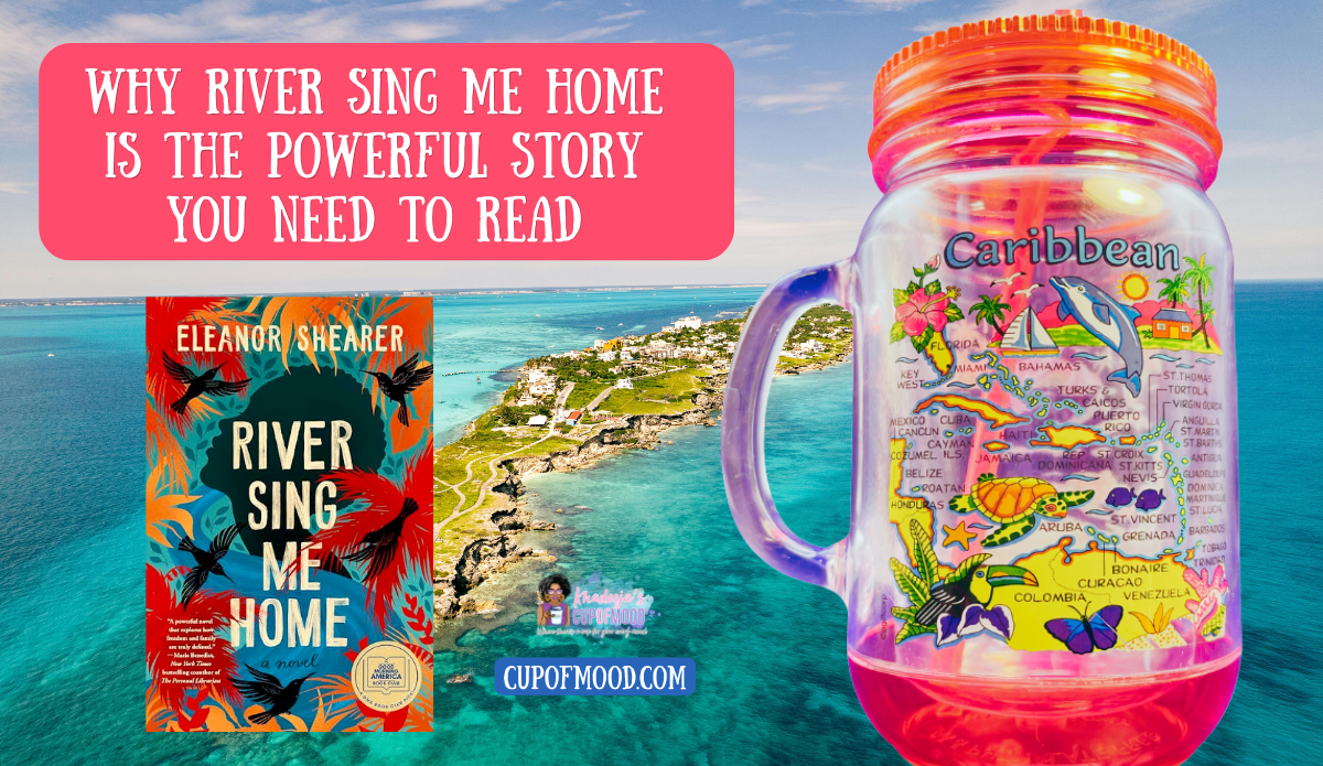 Caribbean themed image inspired by the historical Caribbean setting of River Sing Me Home