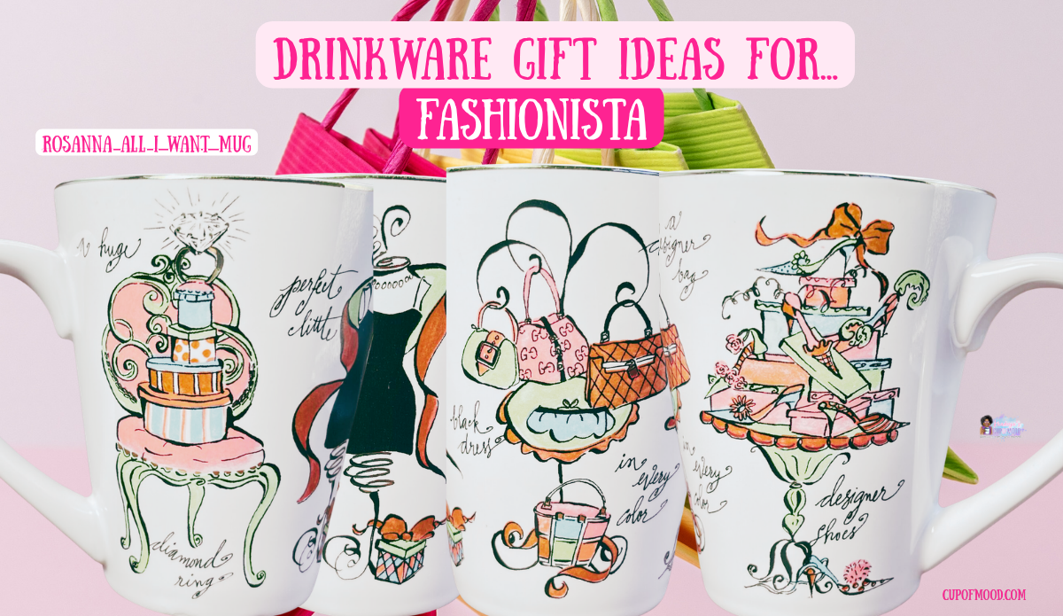 rosanna fashion mug designer illustration coffee cup gift idea fashion lovers