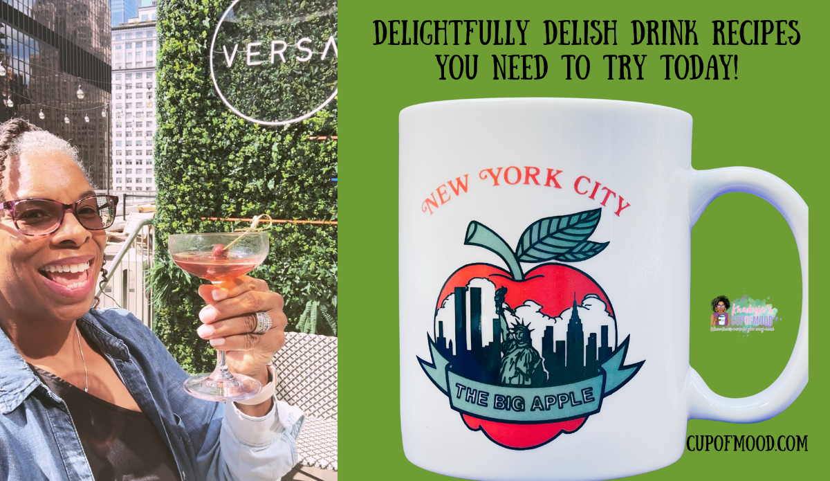 Khadeeja enjoying a Manhattan cocktail at Versa NYC rooftop in Manhattan New York