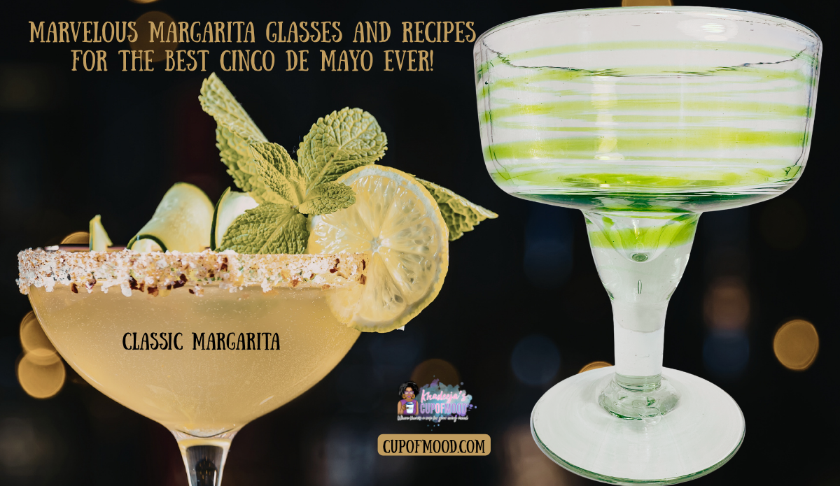 classic lime margarita paired with green swirl margarita glass for Cinco De Mayo cocktail styling