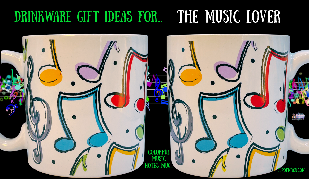 colorful music notes mug gift idea for music lovers musician coffee cup