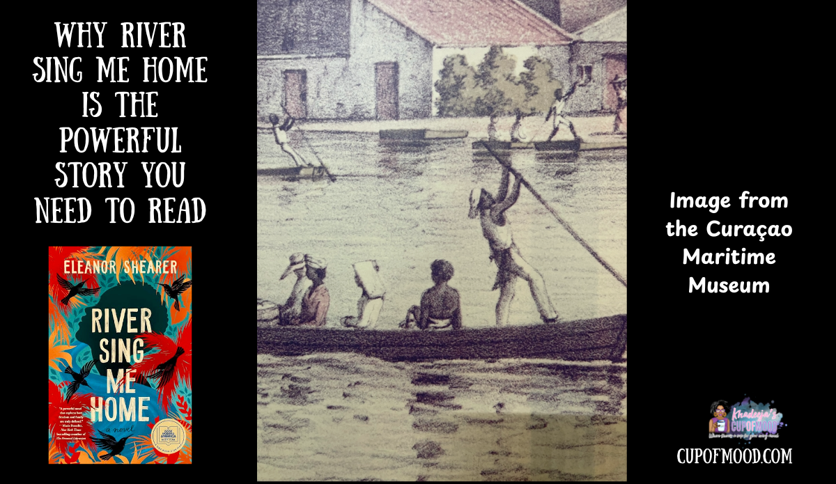 Historical Caribbean river boat image from the Curaçao Maritime Museum connected to Rachel’s journey in River Sing Me Home