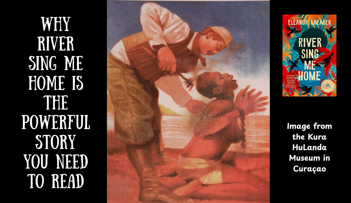 Historical image from Museum Kurá Hulanda showing violence against enslaved Black women connected to River Sing Me Home