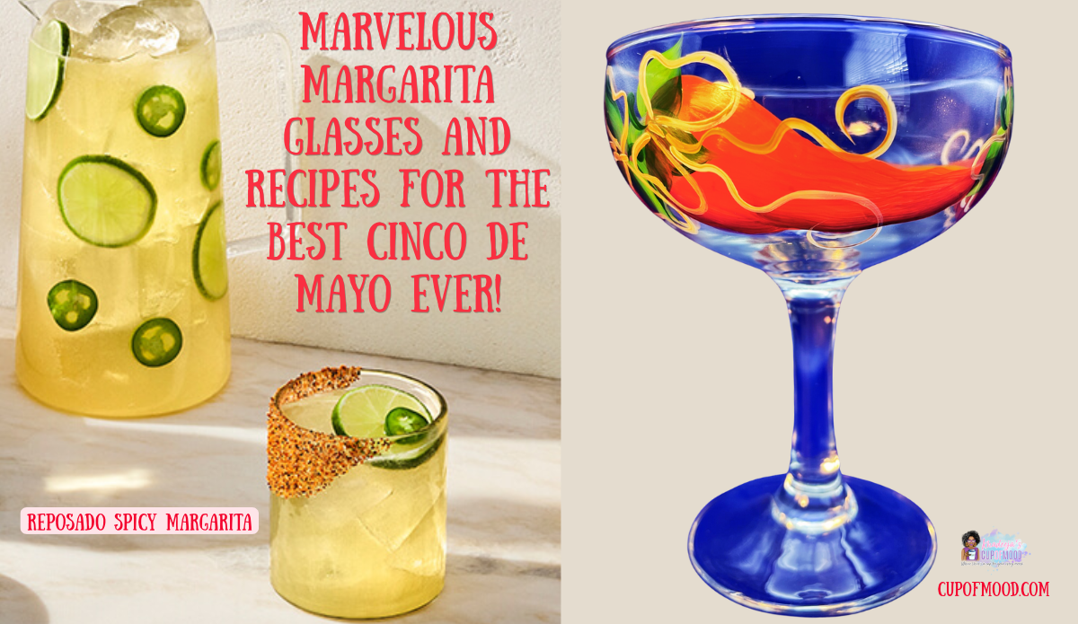 spicy margarita with jalapeno slices paired with chili pepper margarita glass for bold cocktail styling