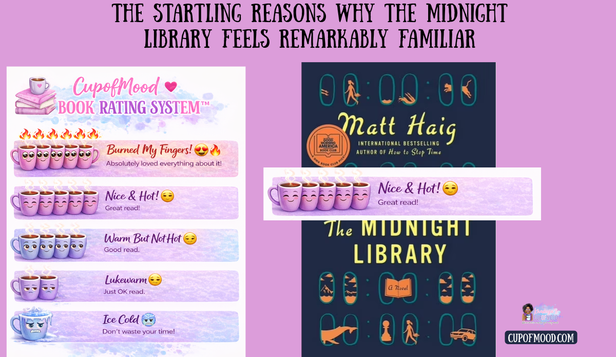 CupofMood book rating system featuring Nice and Hot rating for The Midnight Library