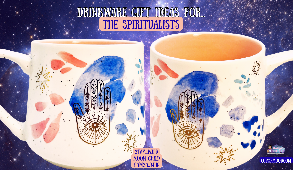 hamsa mug spiritual gift idea moon child coffee cup with protective symbol