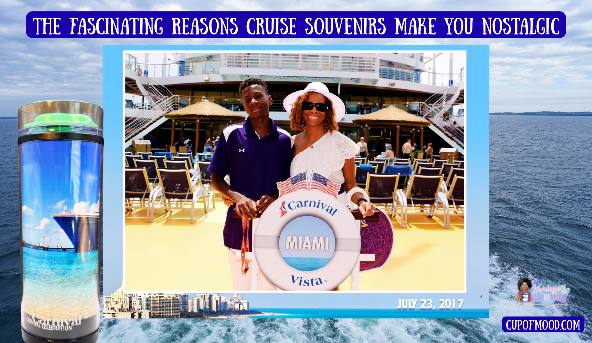 Khadeeja and her son Tyson on a Carnival Vista cruise before the Sail Away Party
