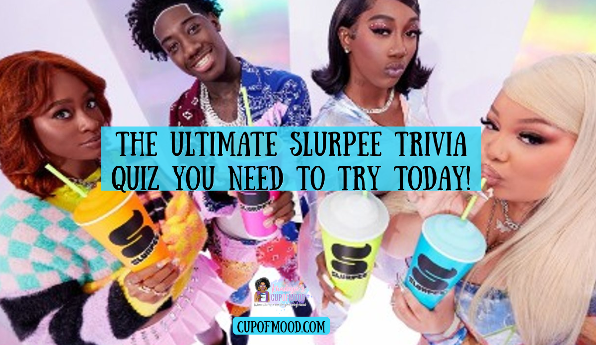 The Ultimate Slurpee Trivia Quiz You Need To Try Today featuring Slurpee fans holding colorful frozen drinks