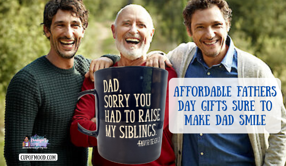 Affordable Fathers Day gifts featuring Dad Sorry You Had To Raise My Siblings mug.
