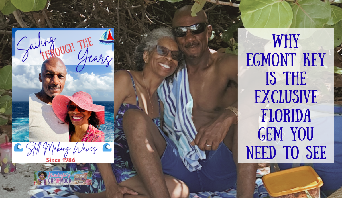 Michael and Khadeeja enjoying a picnic beneath shade trees on Egmont Key