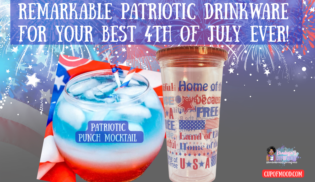 America Home Free acrylic tumbler paired with Patriotic Punch Mocktail