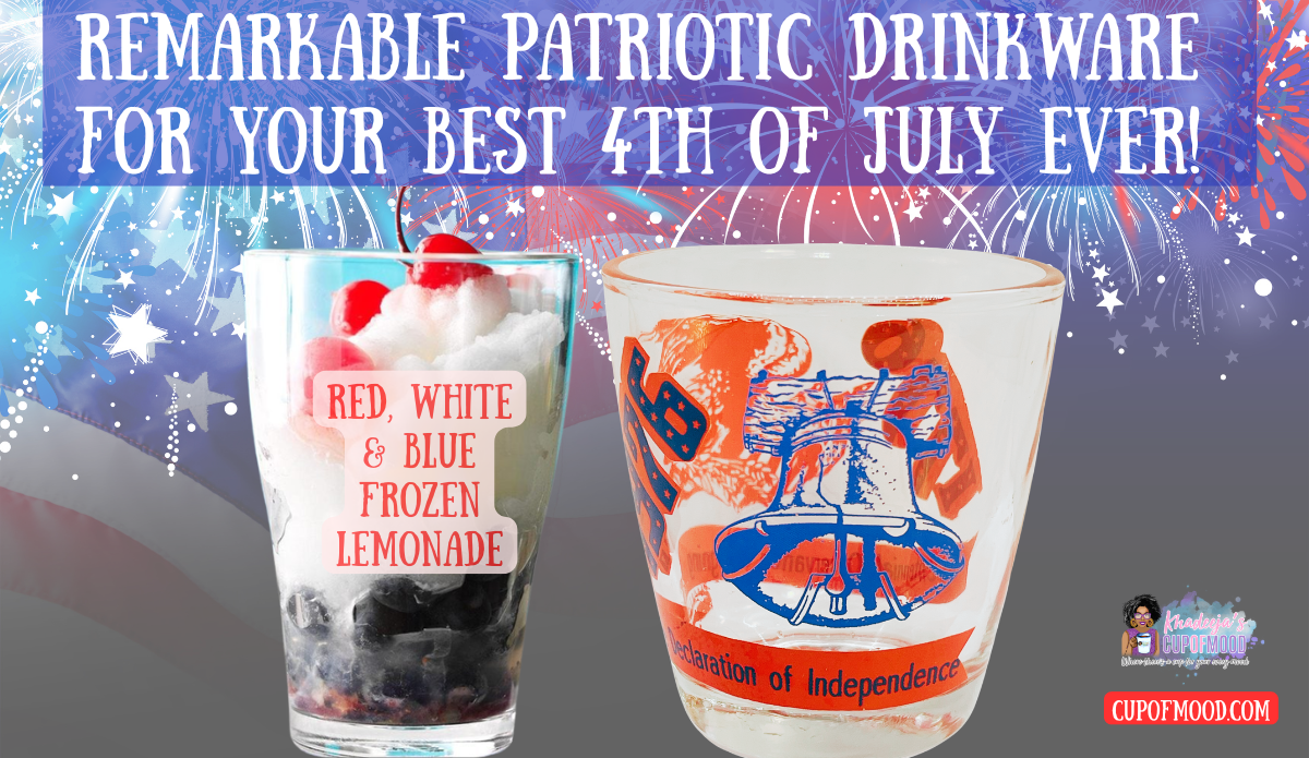 1976 Bicentennial commemorative glass paired with red white and blue frozen lemonade