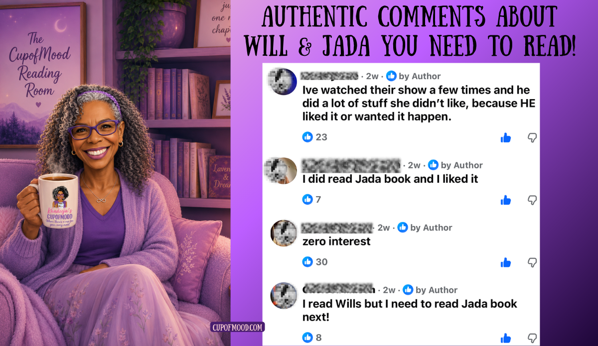 Facebook comments about the Will Smith and Jada Pinkett Smith book review, including reactions to Worthy and plans to read both memoirs.