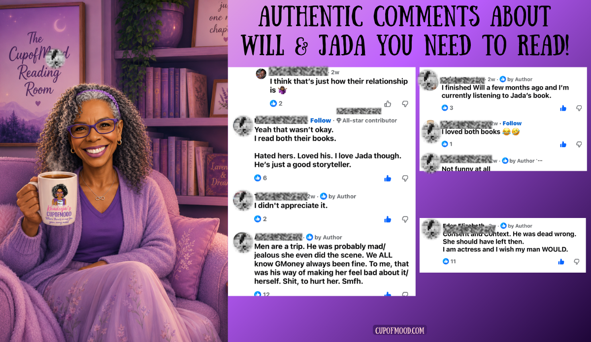 Facebook comments sharing mixed reactions to Will Smith and Jada Pinkett Smith’s memoirs, relationship, and the joke readers felt crossed a line.