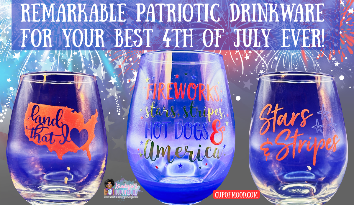 Patriotic stemless wine glass collection for Fourth of July celebrations