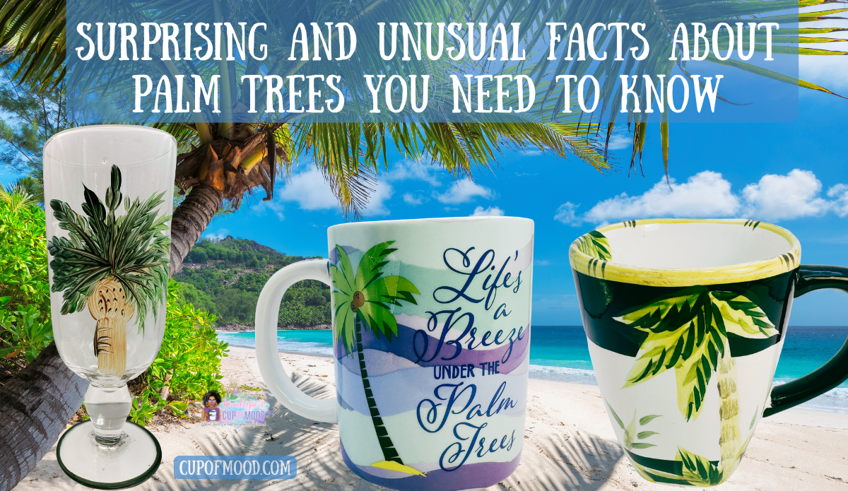 Palm tree mugs and tropical drinkware from the CupofMood Palm Tree Collection