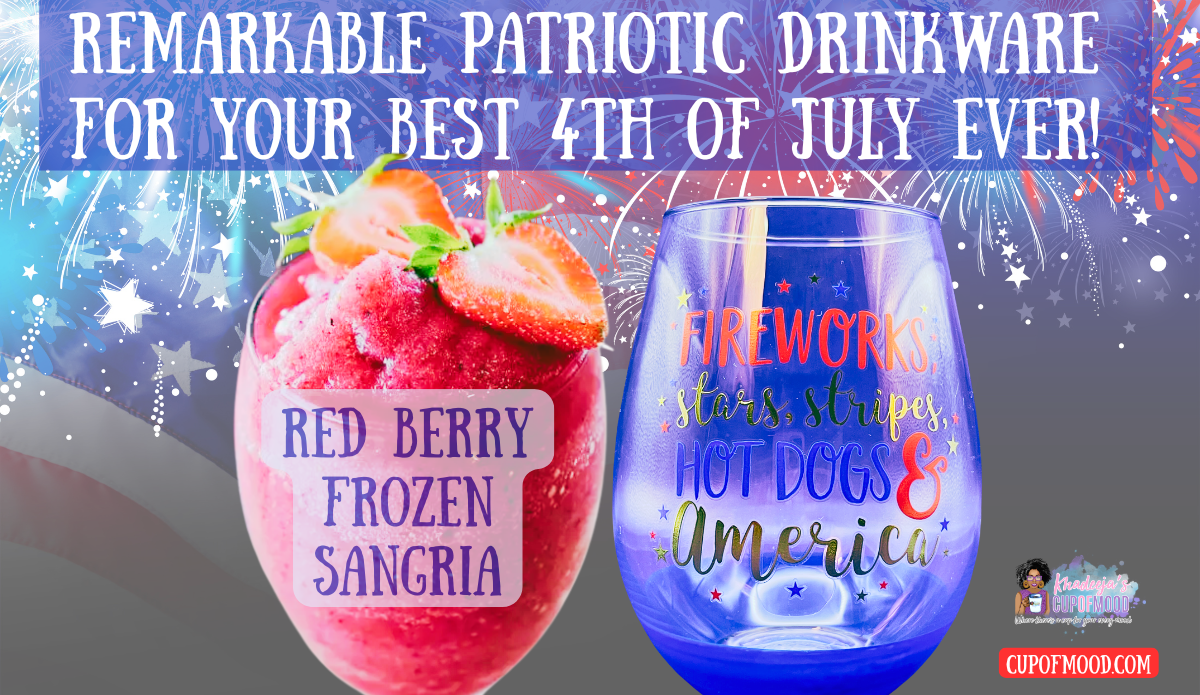 Fireworks America wine glass paired with red berry frozen sangria