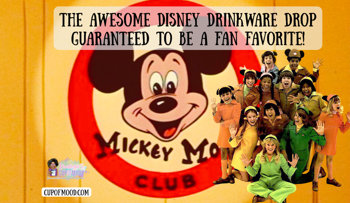 Mickey Mouse Club nostalgia collage with classic Mickey logo and young performers in colorful 1970s outfits