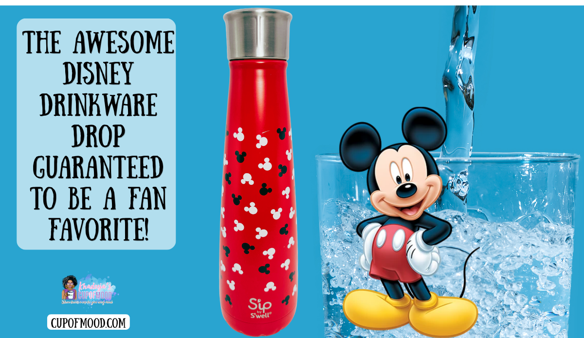 Disney Mickey Mouse Sip by Swell Bottle with Mickey Mouse and ice water backdrop