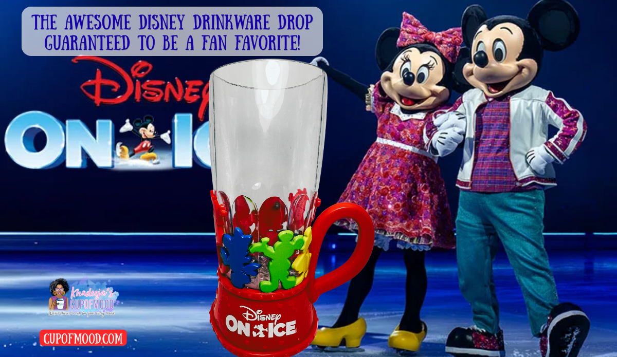 Disney On Ice Mickey light up souvenir cup with Mickey and Minnie Mouse stage backdrop