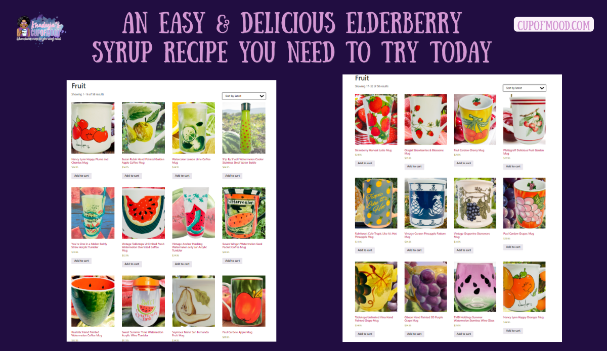 CupofMood Fruit Collection featuring colorful fruit-themed mugs and drinkware for homemade recipes and refreshing drinks