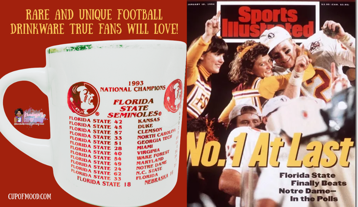 1993 Florida State National Champions mug beside January 1994 Sports Illustrated No. 1 At Last cover