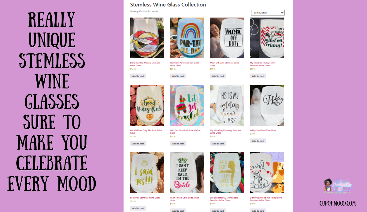 Find Your #CupofMood Stemless Wine Glass Collection